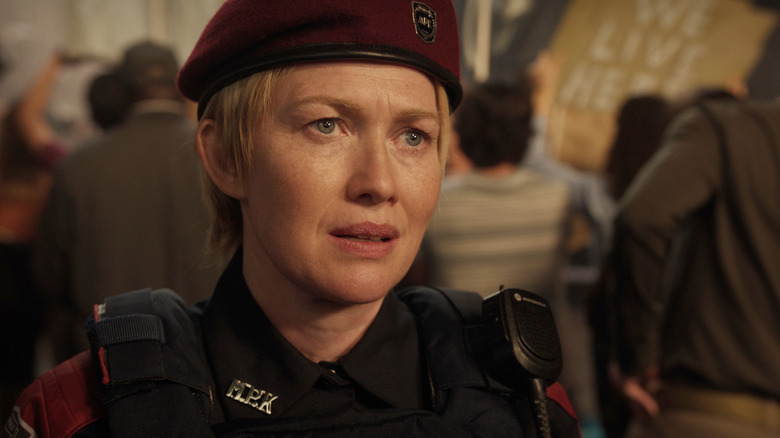 Celia Boyd looking alarmed on Mars in For All Mankind