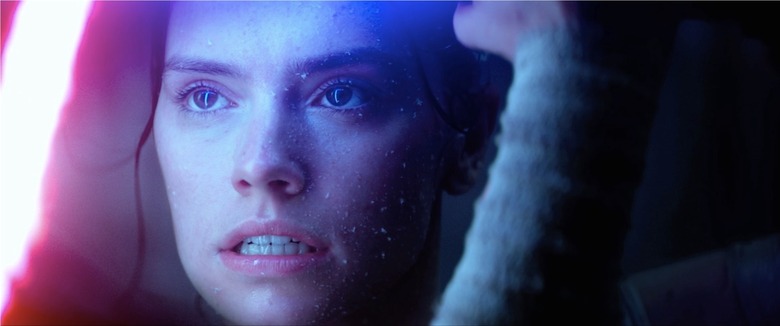 rey closeup lightsaber battle force awakens reshoots