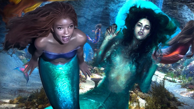 Halle Bailey and Michalina Olszanska as mermaids