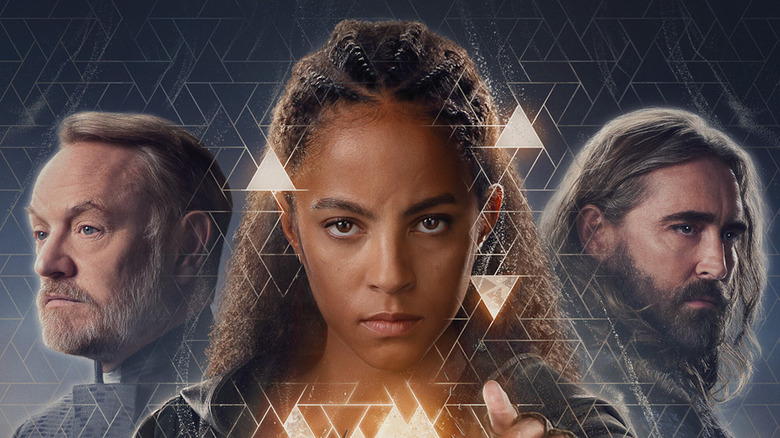A composite of multiple characters from the Foundation season 3 poster