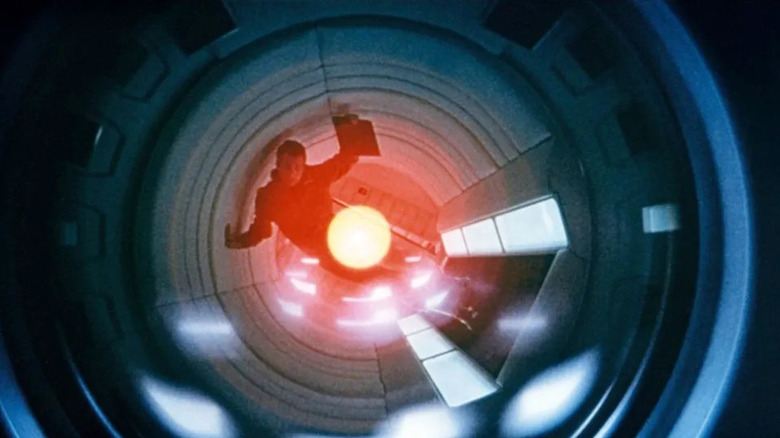 Dave being reflected off Hal 9000 in 2001: A Space Odyssey