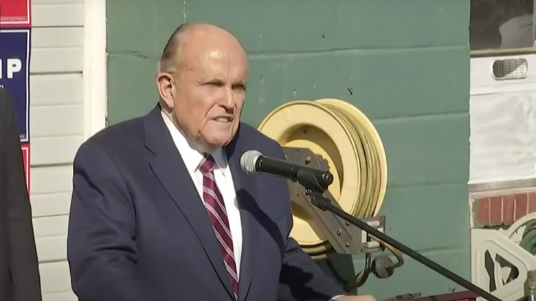 Rudy Giuliani giving the press conference