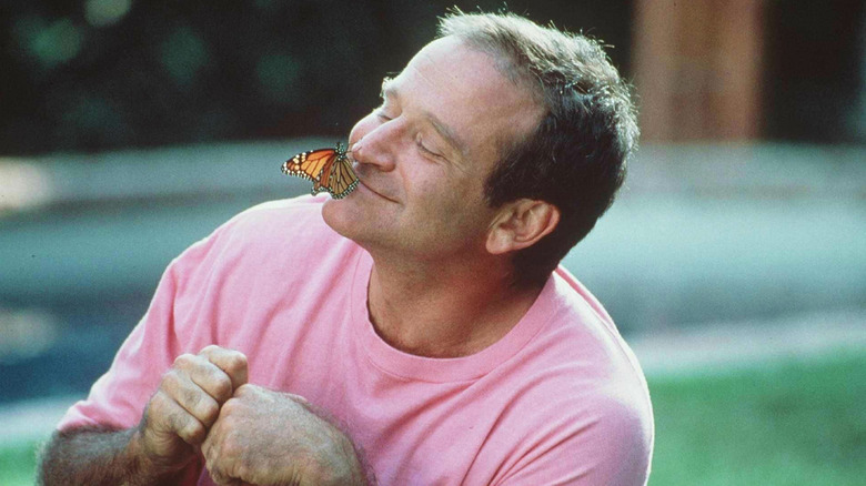 Robin Williams with a butterfly in Jack