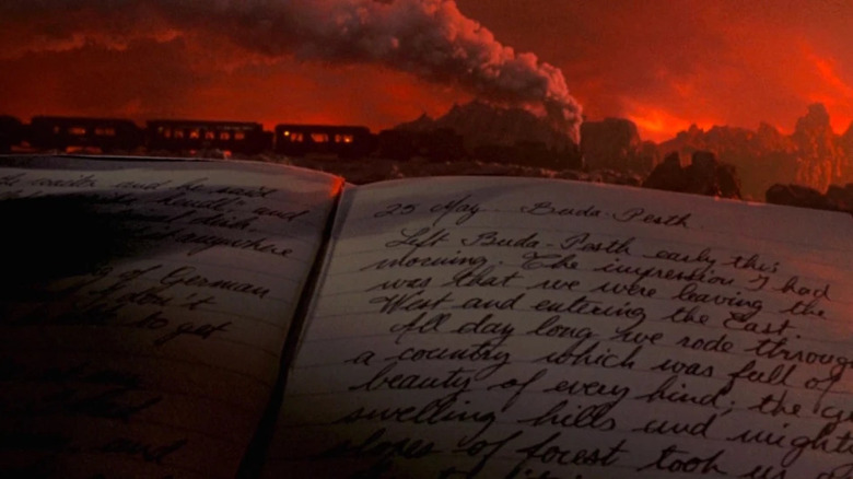 Bram Stoker's Dracula journal train forced perspective shot