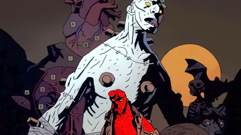 Hellboy: House of the Living Dead cover showing Frankenstein and Hellboy