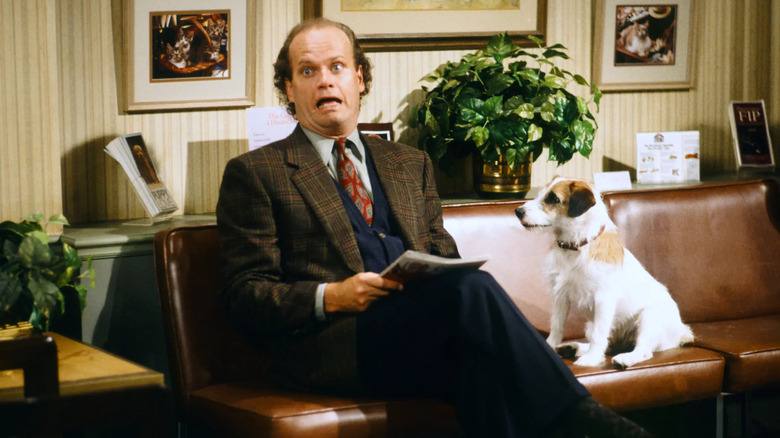 Kelsey Grammer and Moose the dog on Frasier