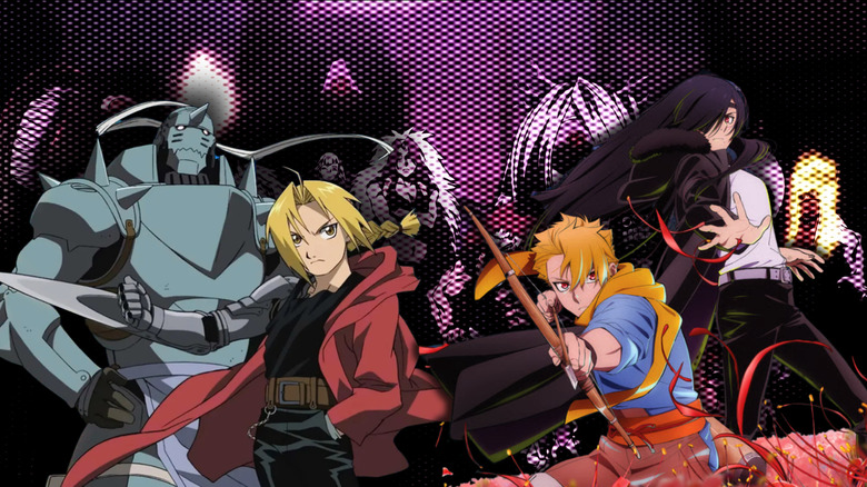 The Elric brothers from Fullmetal Alchemist next to Yuru and Asa in Daemons of the Shadow Realm
