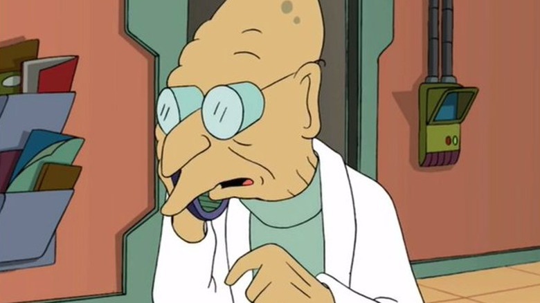 Professor Farnsworth talking on the phone