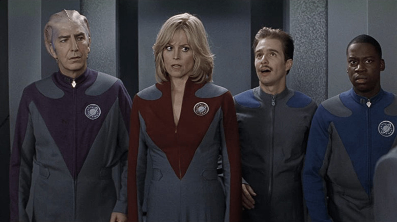 Galaxy Quest group shot Alan Rickman Sigourney Weaver Sam Rockwell Daryl Mitchell