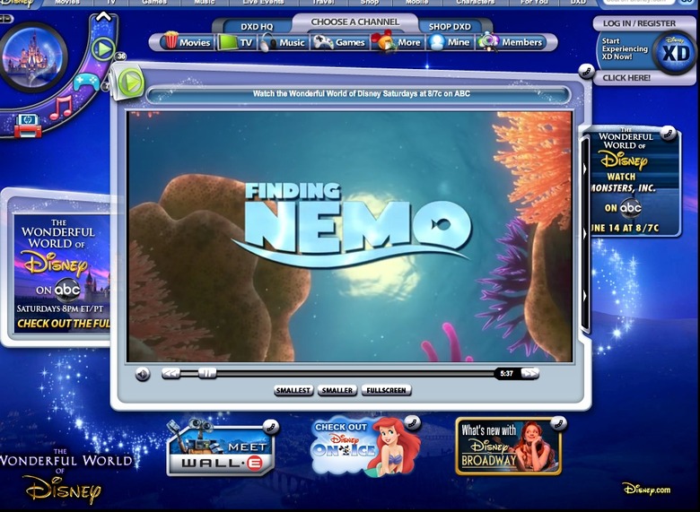 Finding Nemo free on Disney.com