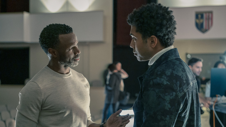 Sean Patrick Thomas' Polarity and Chance Perdomo's Andre Anderson facing each other on Gen V