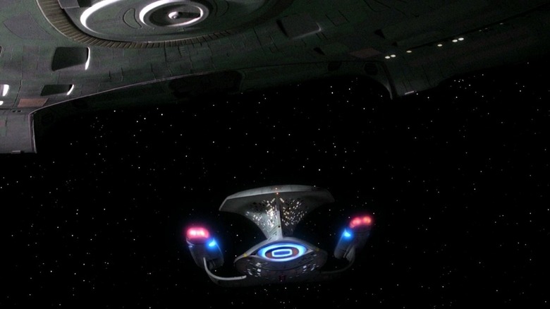 The U.S.S. Enterprise-D separating in Star Trek: The Next Generation