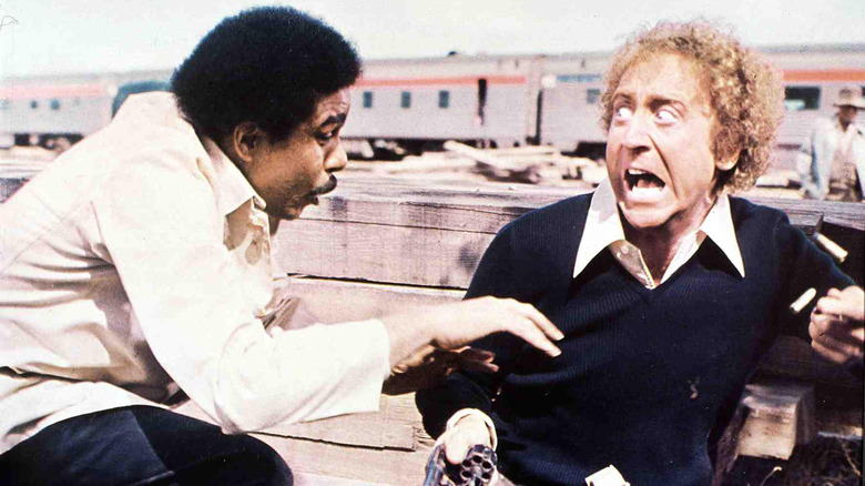 Richard Pryor and Gene Wilder scare each other in Silver Streak