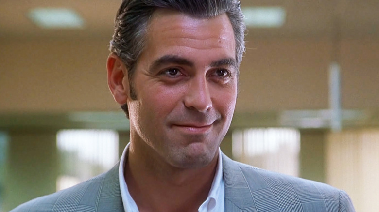 George Clooney's Jack Foley smiles in closeup in Out of Sight