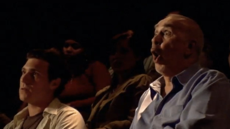 Frank Langella's Goddard Fulton sits beside Bryan Greenberg in a theater in Unscripted