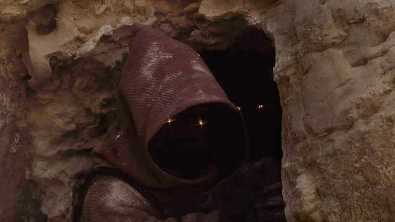 The Jawas near a cave in Star Wars