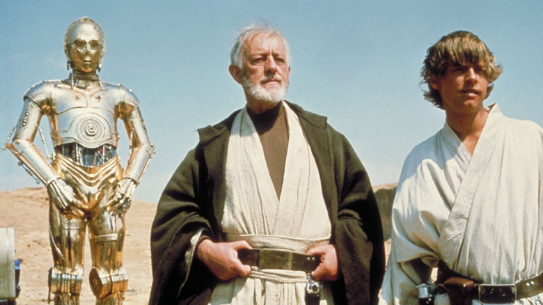 Mark Hamill and Alec Guinness in Star Wars