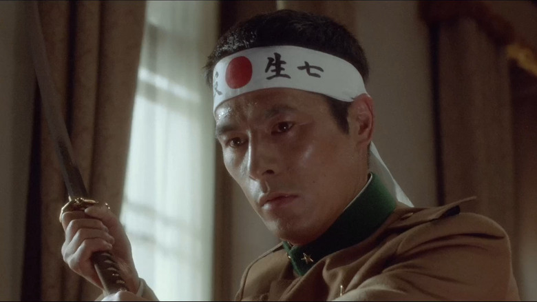 Mishima with a swrod in Mishima: A Life in Four Chapters