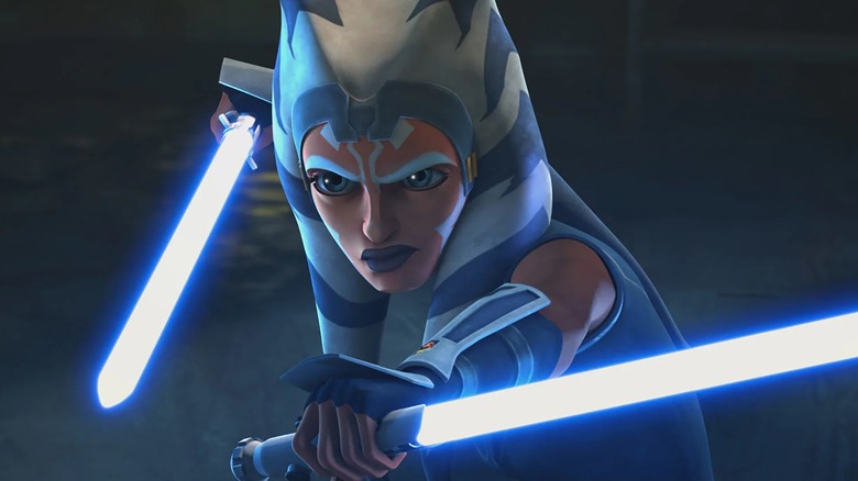 Star Wars The Clone Wars Ahsoka blue lightsabers