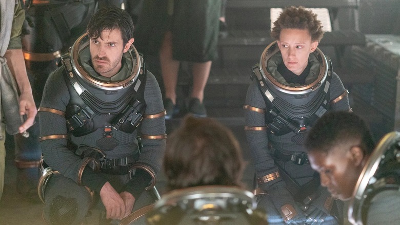 The space expedition crew look somber in the 2018 series adaptation of Nightflyers