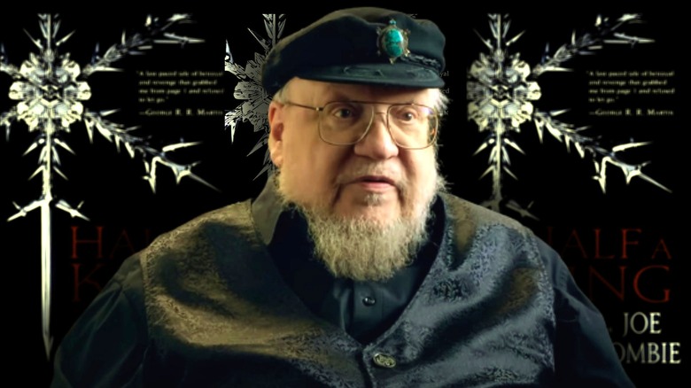 George R. R. Martin headshot on cover for Half A King