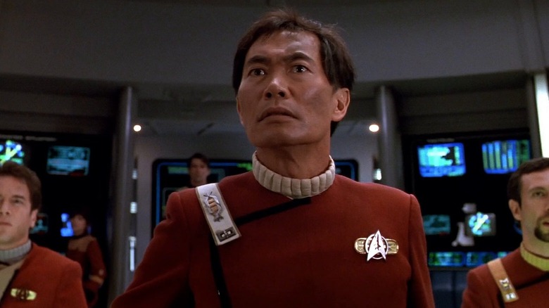 Captain Sulu looking very concerned in Star Trek VI: The Undiscovered Country