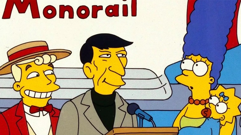 Leonard Nimoy in the Marge vs. the Monorail episode of The Simpsons