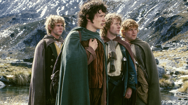 The hobbits in Lord of the Rings: The Fellowship of the Ring