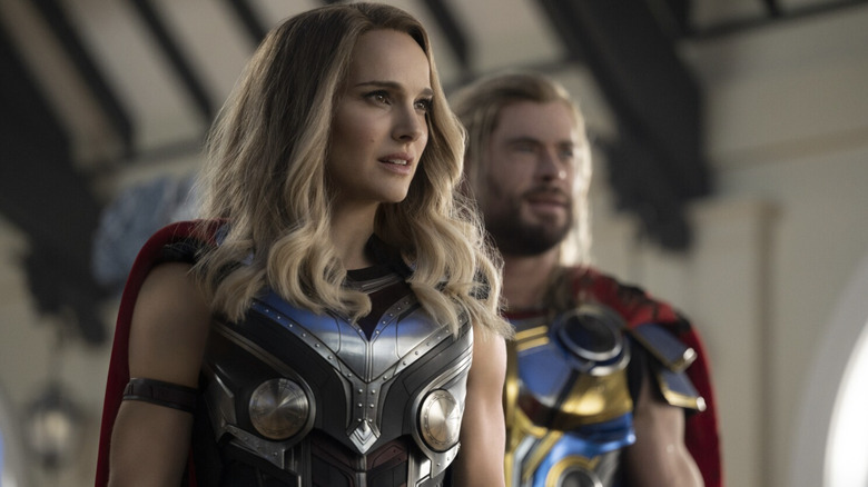 Natalie Portman and Chris Hemsworth in Thor: Love and Thunder