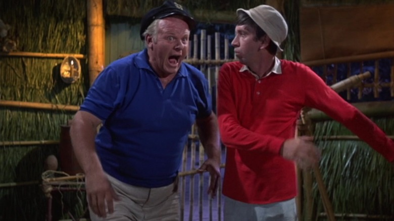 The Skipper yelling as Gilligan hits him in the gut in Gilligan's Island