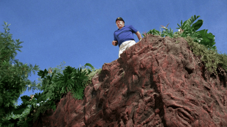 The Skipper on a mountain on Gilligan's Island