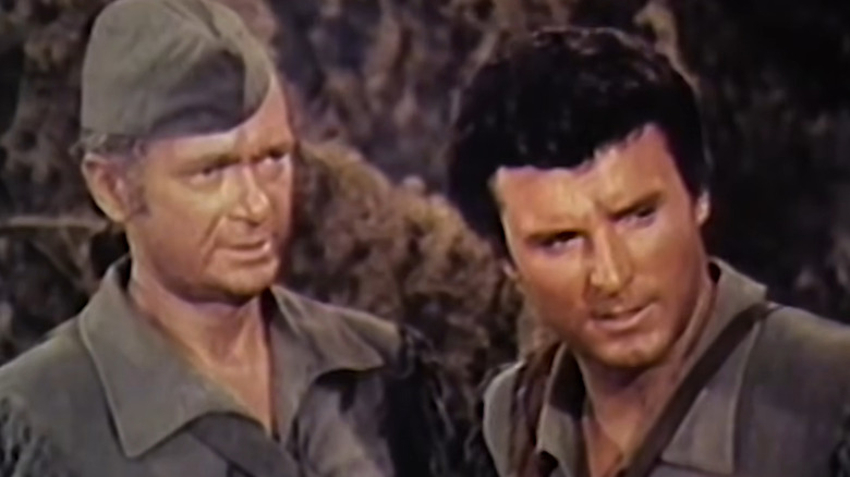 Hunk Marriner and Major Robert Rogers and looking intense in Northwest Passage