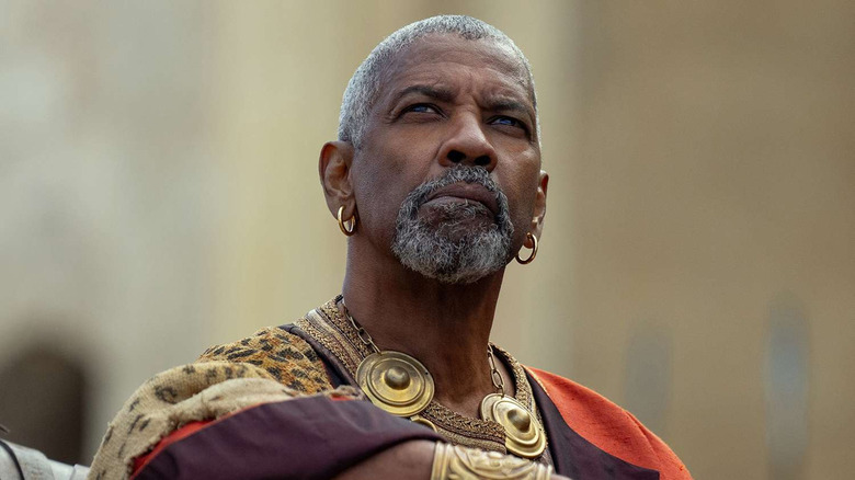 Macrinus (Denzel Washington) looks up in Gladiator 2