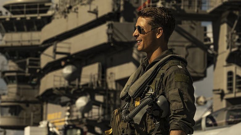 Hangman standing on the flight deck in Top Gun: Maverick