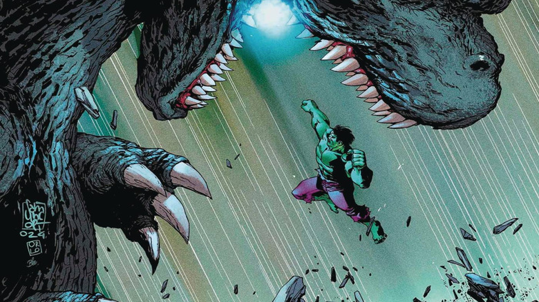 Godzilla fighting Hulk on the cover of Godzilla vs. Hulk #1