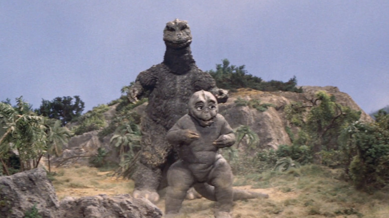 Godzilla and Minya in All Monsters Attack