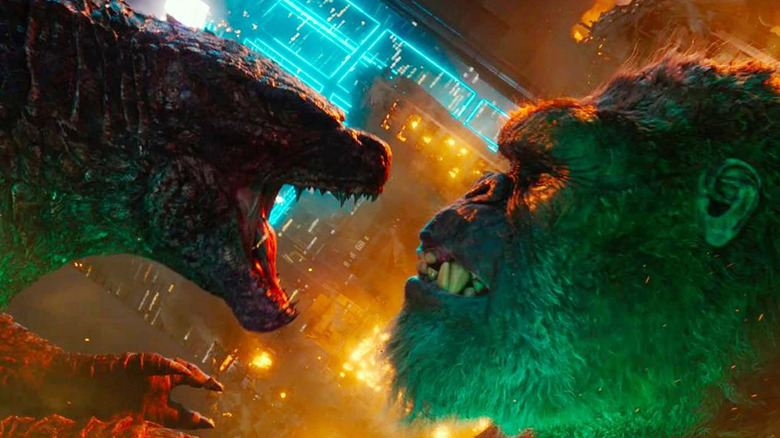 Godzilla fighting Kong in Godzilla vs. Kong