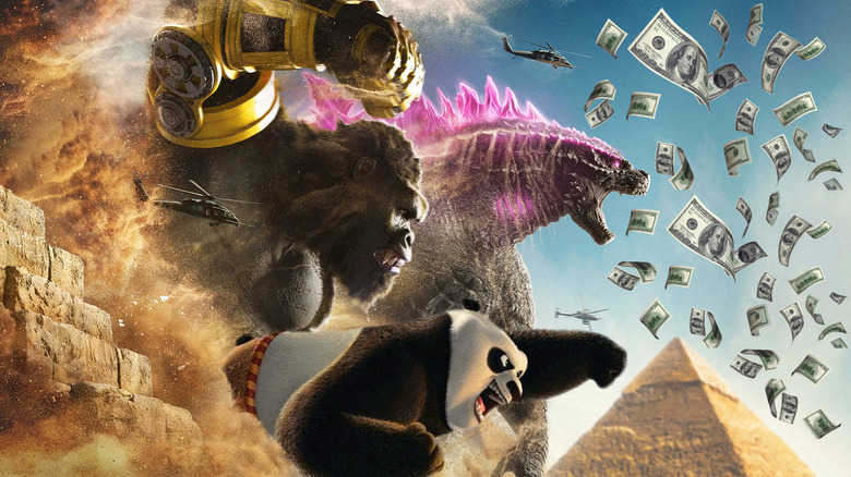 Godzilla, Kong, Kung Fu Panda money 