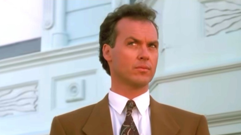 Carter Hayes (Michael Keaton) standing outside in Pacific Heights