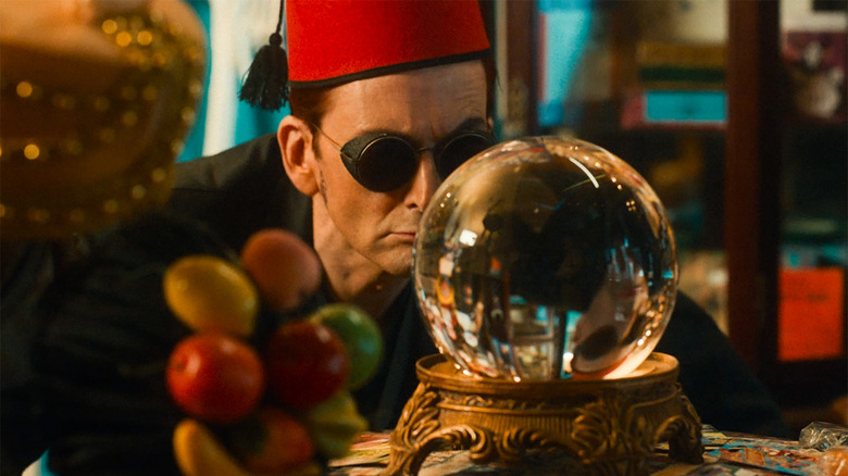 David Tennant wearing a fez in Good Omens