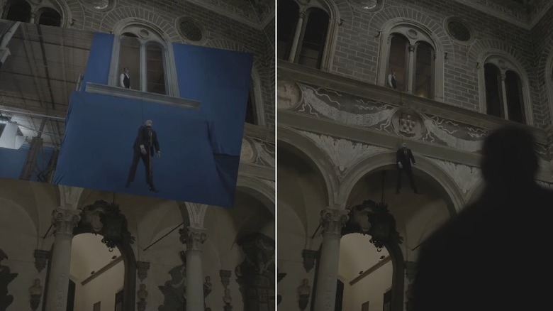 Hannibal hanging Pazzi from a window