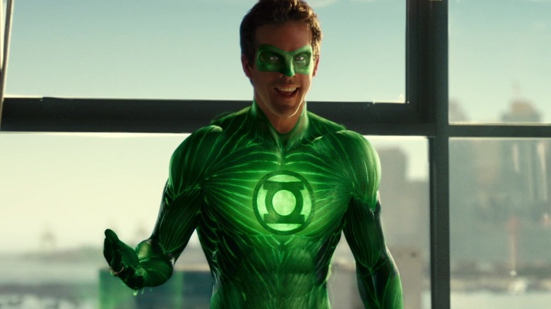 The Green Lantern in his CGI costume in Green Lantern.