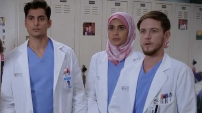 Interns in the locker room on Grey's Anatomy: B-Team