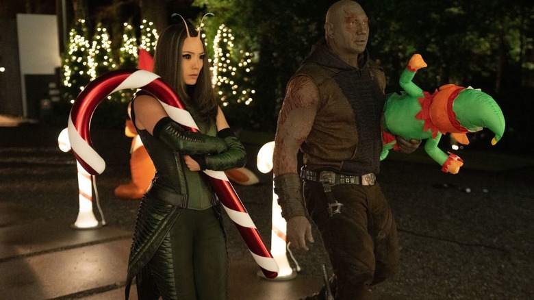 Mantis and Drax in the Guardians of the Galaxy Holiday Special