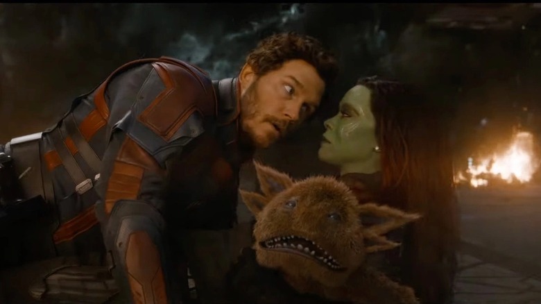 Chris Pratt and Zoe Saldaña in Guardians of the Galaxy Vol. 3