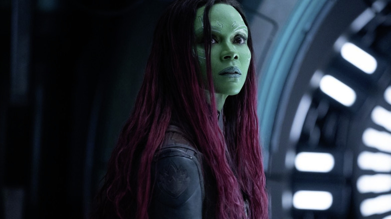 Zoe Saldaña and Chris Pratt in Guardians of the Galaxy Vol. 3