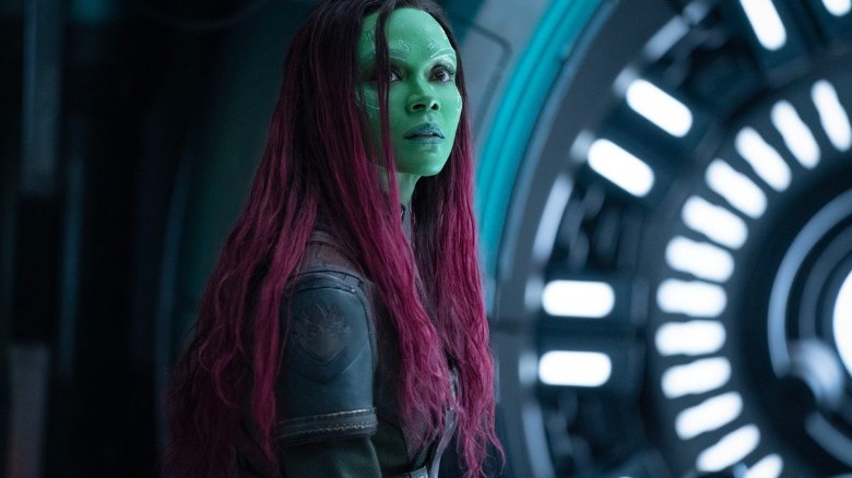 Gamora in front of machine
