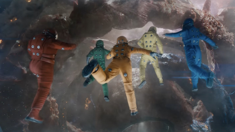 The Guardians of the Galaxy in space suits