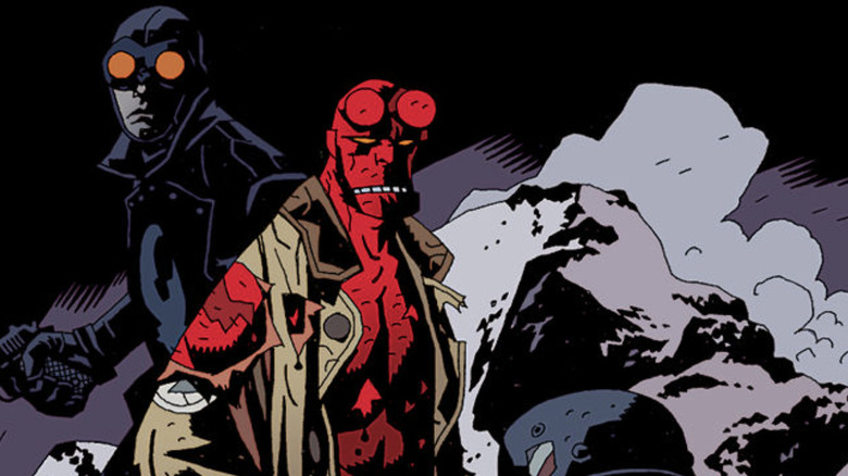 Lobster Johnson and Hellboy together on the cover of Hellboy: Conqueror Worm