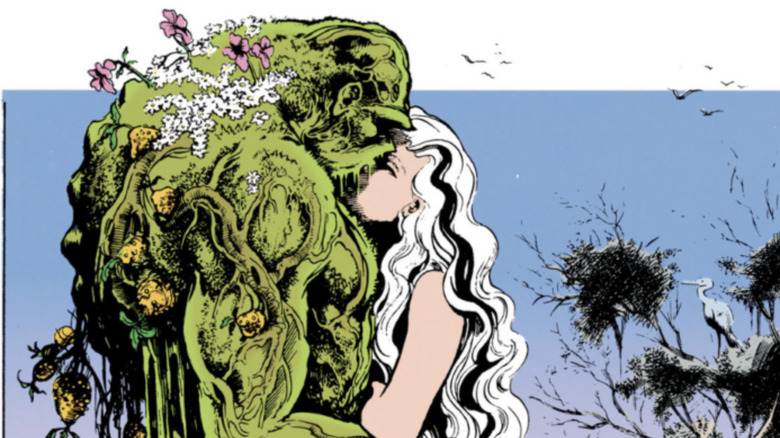Swamp Thing en Abby Arcane kussen elkaar in Saga of the Swamp Thing